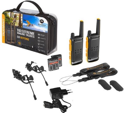 WALKY TALKY MOTOROLA TLKR-T82 EXTREME, 10km, set 2 komada, crno-žuta