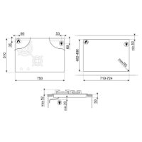 Ugradbena ploča SMEG PM3743D, kombinirana, 75 cm, 2 plina + 2 indukcija, staklokeramika, crna