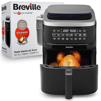 Friteza na vrući zrak BREVILLE Halo VDF133X, 1700 W, 7 l, steam clean, crna
