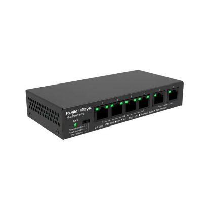 Switch RUIJIE-REYEE RG-ES106D-P V2, 10/100 Mbps, 4xPoE, 6-port, crni