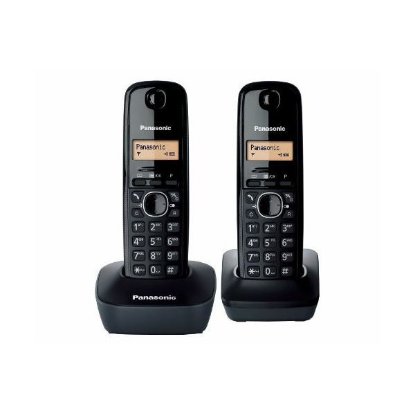 Telefon PANASONIC KX-TG1612FXH, bežični 2 slušalice, crni
