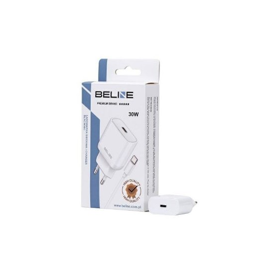 Kućni punjač BELINE BLNCW30C GaN, 30W, PD3.0, USB-C, USB-C kabel, bijeli