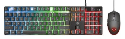 Tipkovnica + miš TRUST GXT 838 Azor Gaming Combo, USB, US layout, crna
