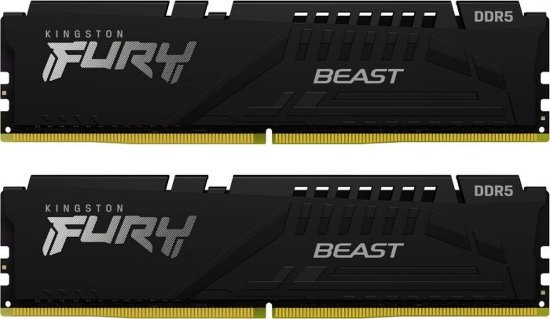 Memorija PC-41600, 16GB, KINGSTON Fury Beast Black KF552C40BBK2-16, XMP, DDR5 5200MHz, 2x8GB