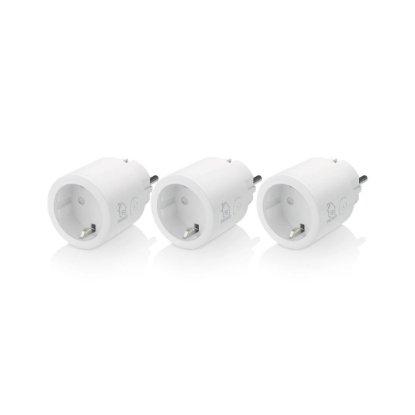Bežična pametna utičnica DELTACO SH-P01-3P, set 3 komada, paljenje/gašenje uređaja putem mobilne aplikacije, timer, WiFi, bijela