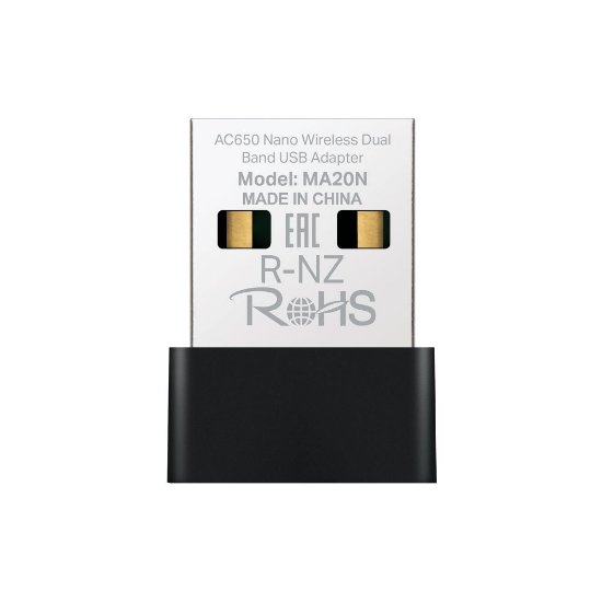Mrežna kartica adapter USB2.0, MERCUSYS MA20N, 802.11b/g/n/ac, AC650, Dual Band, za bežičnu mrežu