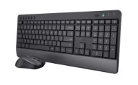 Tipkovnica + miš TRUST Trezo Silent, bežična, USB, US layout, crna