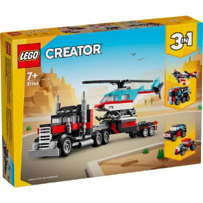 LEGO CREATOR Kamion s ravnom prikolicom i helikopter