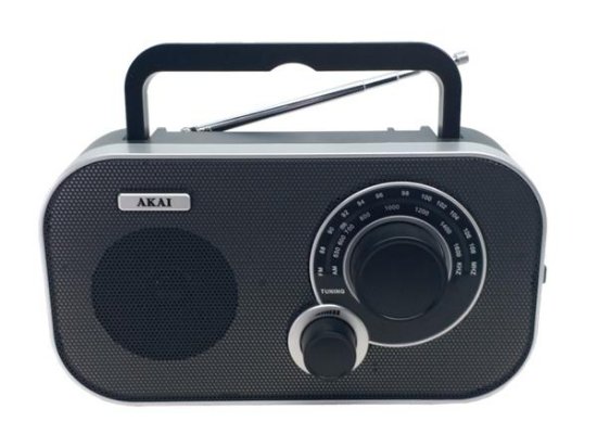 Prijenosni radio uređaj AKAI APR-5112, FM, AM, analogna skala, AC, DC, crni
