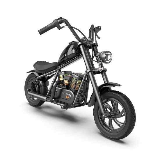 Dječji električni moped HYPER GOGO Cruiser 12 Plus, autonomija do 12km, brzina do 16km/h, BT zvučnik, RGB rasvjeta, crni