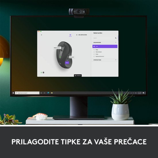 Miš LOGITECH M650 L, za ljevake, bežični, optički, 4000dpi, USB, BT, crni