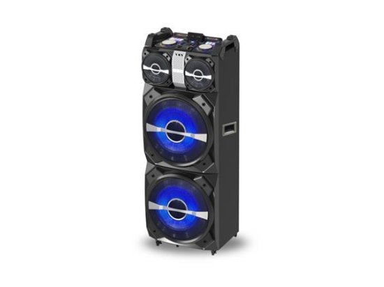 Karaoke AKAI DJ-T5, 300W, DJ mikseta, EQ, FM, dual ulazi, daljinski, bež. Mikrofon, crni