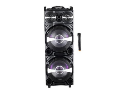 Karaoke AKAI DJ-222, 100W, FM, DJ mikseta, EQ, dual ulazi, daljinski, crni