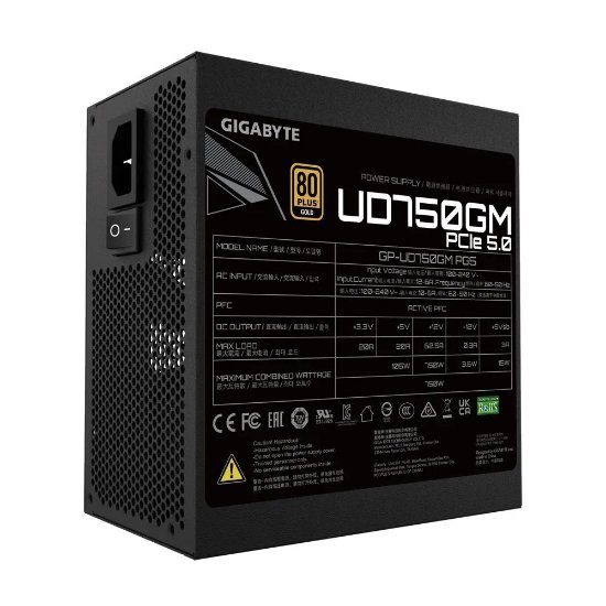 Napajanje 750W, GIGABYTE UD750GM PG5, 120 vent, 80+ gold, modularno