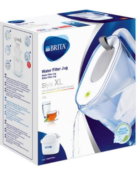 Vrč za filtriranje vode BRITA Style XL, 3,6 l, sivi
