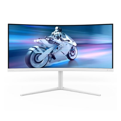 Gaming monitor 34" PHILIPS 34M2C5501A, UWQHD, VA, 180Hz, 1ms, 300cd/m2, FreeSync, zakrivljeni, zvučnici, bijeli