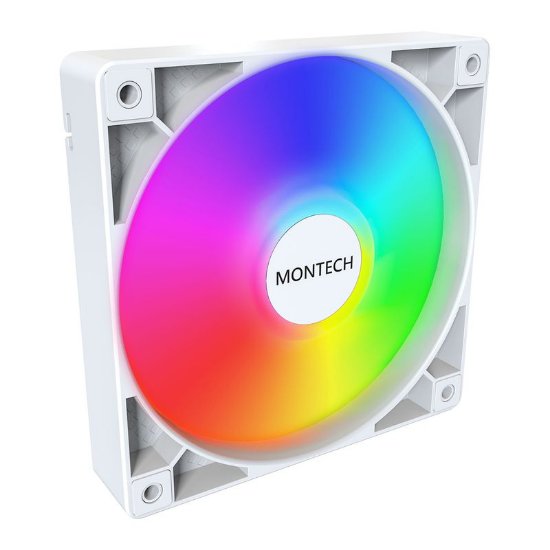 Ventilator MONTECH GF120 ARGB, PWM, 120mm, 1600 okr/min, RGB, bijeli