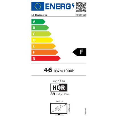 Gaming monitor 45" LG UltraGear 45GS95QE-B, WQHD, OLED, 240Hz, 1ms, 270cd/m2, G-Sync, zakrivljeni, crni