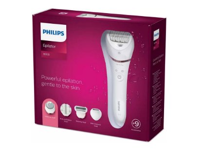 Epilator PHILIPS BRE740/10, za uporabu na mokroj ili suhoj koži, + 9 nastavaka