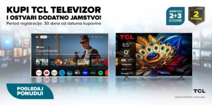 Prikažite detalje za TCL CARE promocija 2+3 produljenog jamstva i KASKO jamstva na odabrane televizore!