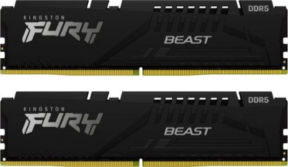 Memorija PC-44800, 64GB, KINGSTON Fury Beast Black KF556C40BBK2-64, XMP, DDR5 5600MHz, 2x32GB